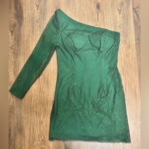 Alyce Paris Women’s Green‎ Embellished One Shoulder Bodycon Mini Dress Size M